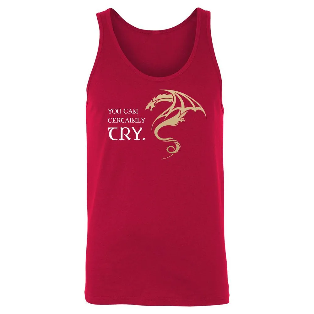 You Can Certainly Try Unisex Jersey Tank - Red - 11