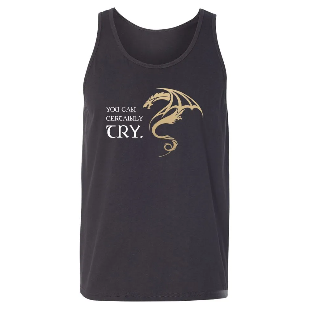 You Can Certainly Try Unisex Jersey Tank - Dark Grey - 7