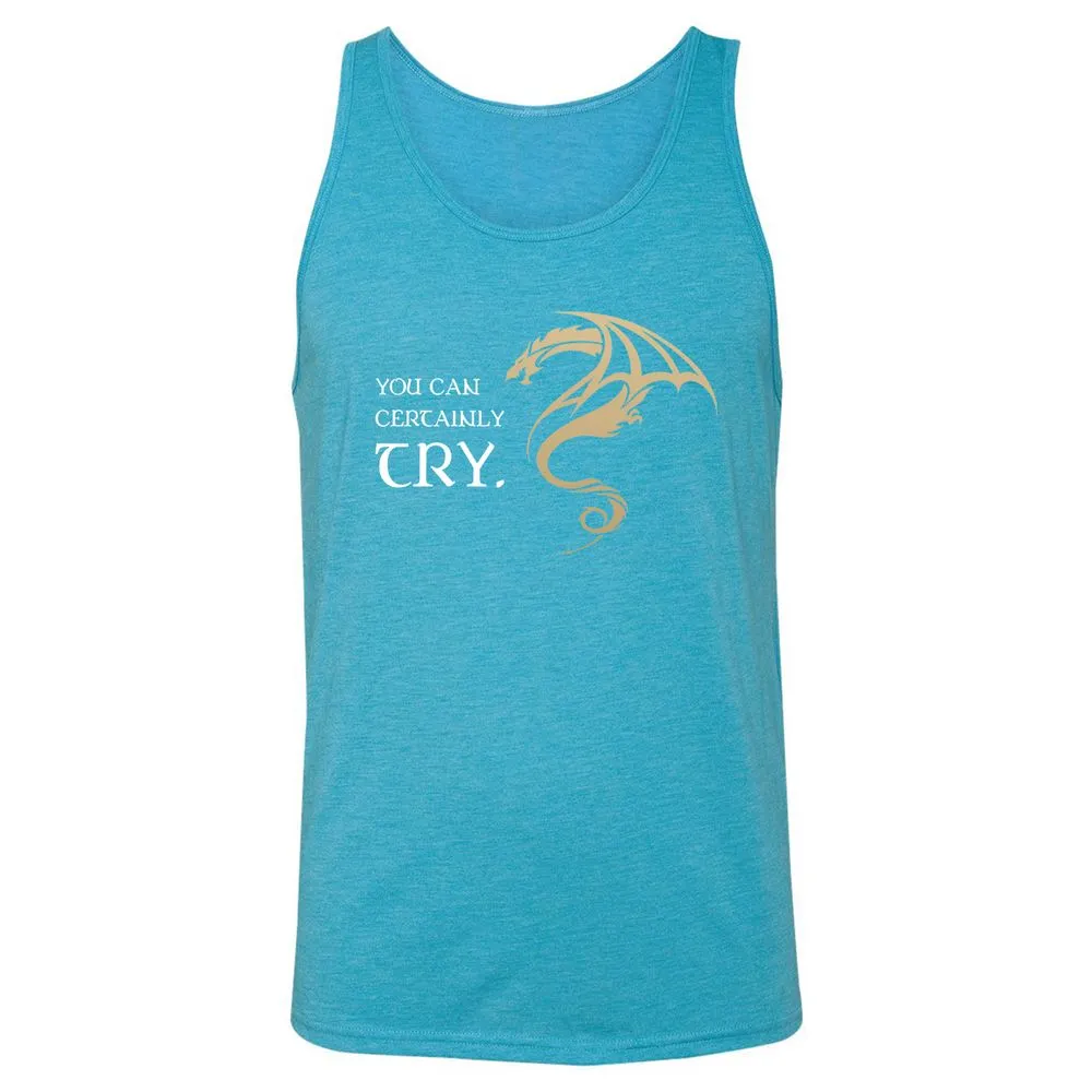 You Can Certainly Try Unisex Jersey Tank - Aqua Triblend - 3