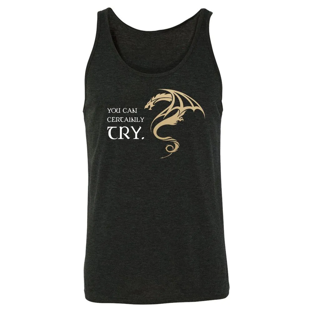 You Can Certainly Try Unisex Jersey Tank - Charcoal Black Triblend - 5