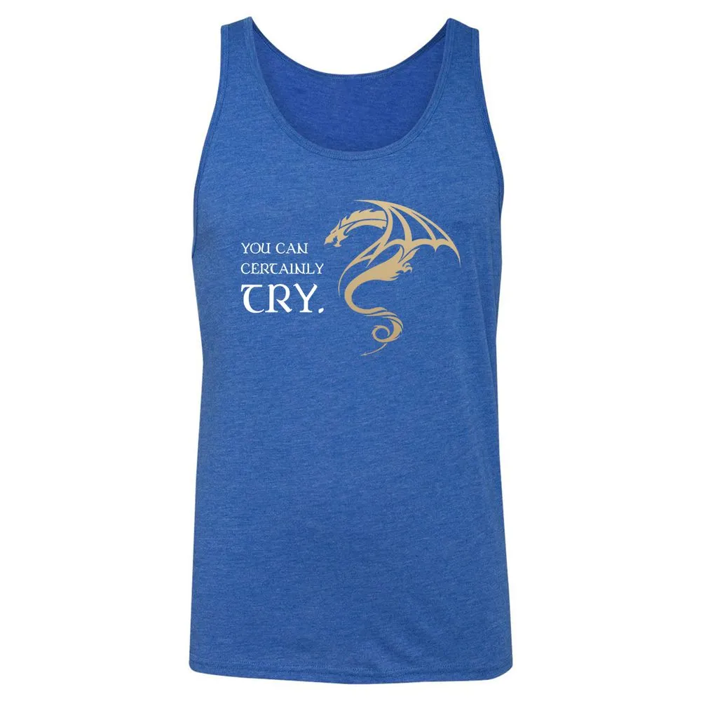 You Can Certainly Try Unisex Jersey Tank - True Royal Triblend - 12