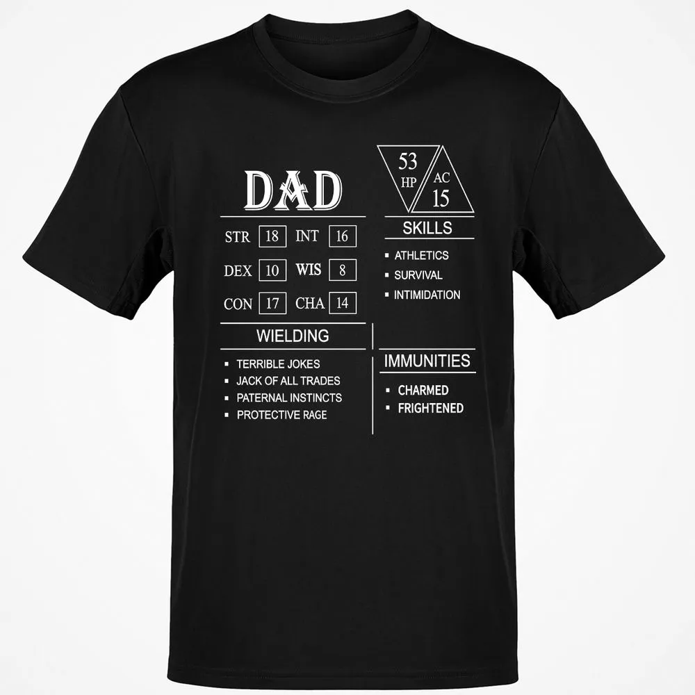 Dad Stat Block Classic Unisex T-Shirt - Black - 1