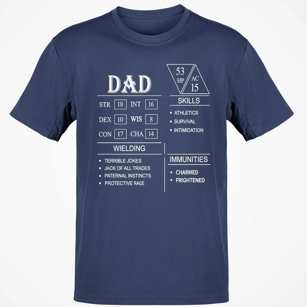 Dad Stat Block Classic Unisex T-Shirt - Navy - 7