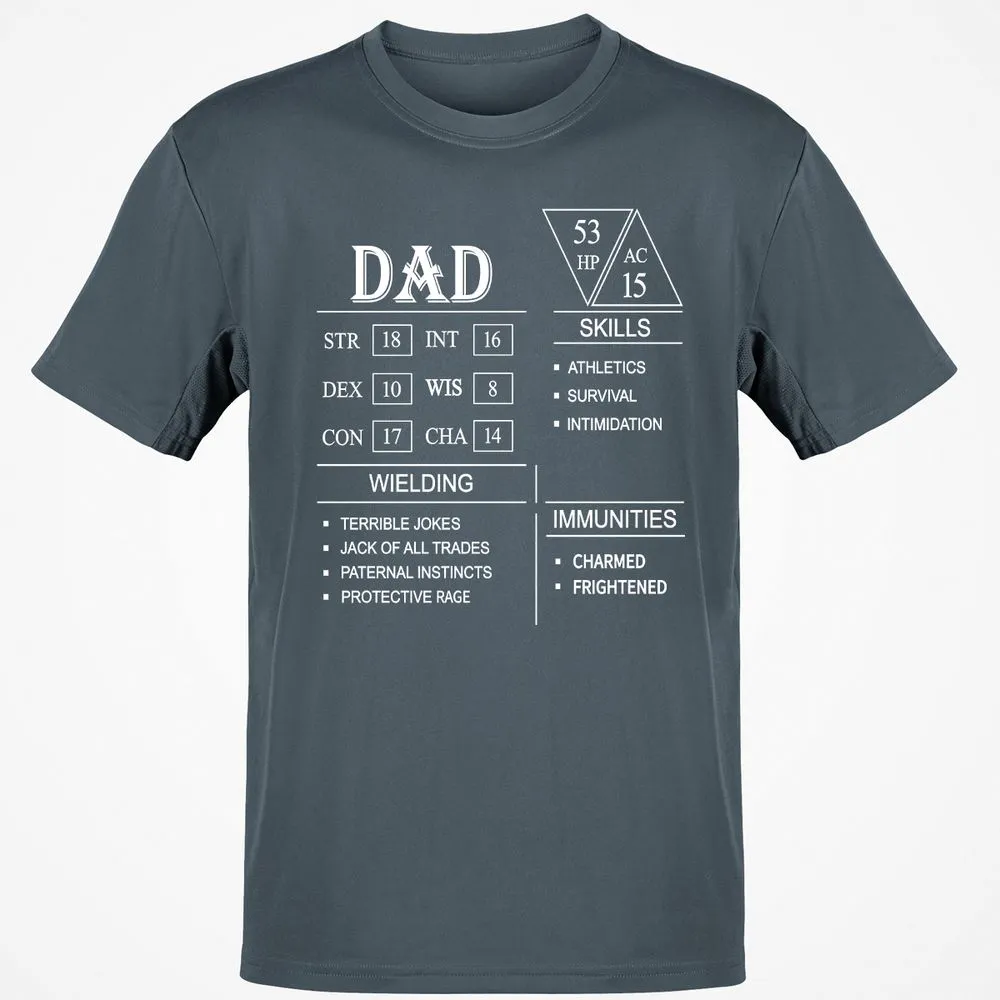 Dad Stat Block Classic Unisex T-Shirt - Charcoal - 3