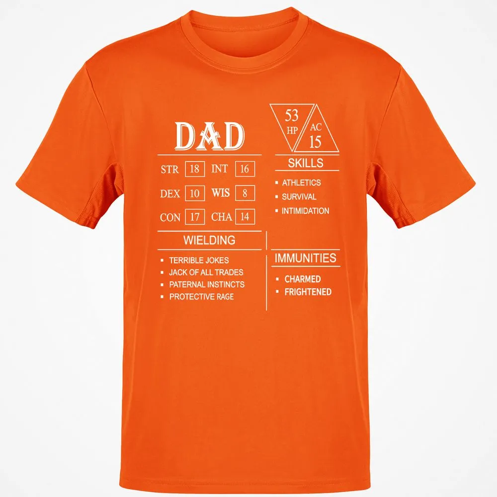 Dad Stat Block Classic Unisex T-Shirt - Orange - 8