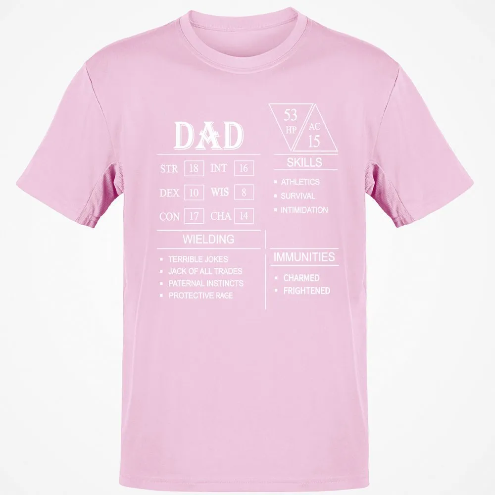 Dad Stat Block Classic Unisex T-Shirt - Light Pink - 5