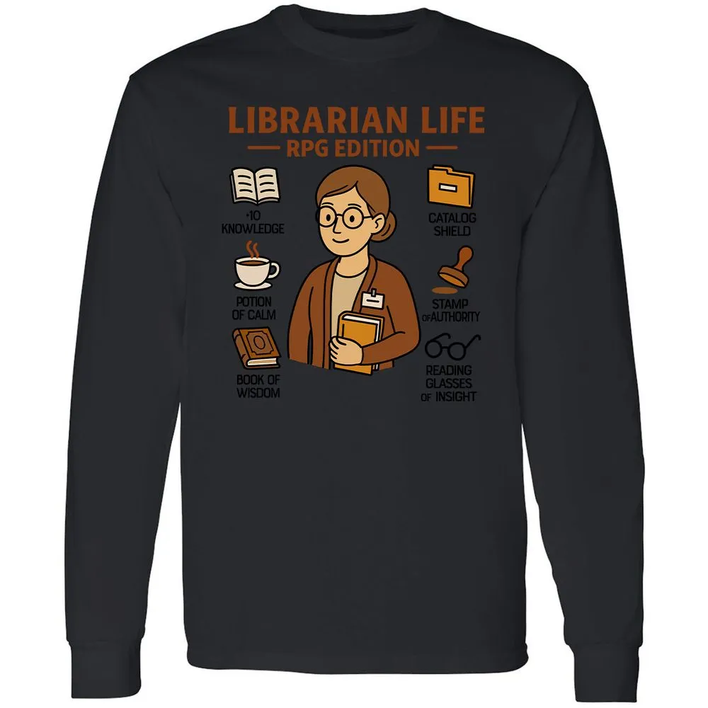 Librarian Life RPG Edition Long Sleeve T-Shirt - Black - 16