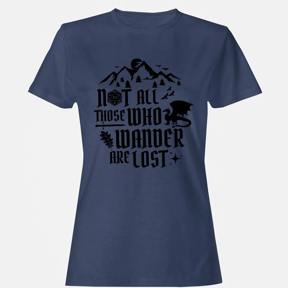 Not All Those Who Wander Are Lost Women's T-Shirt - Navy - 10