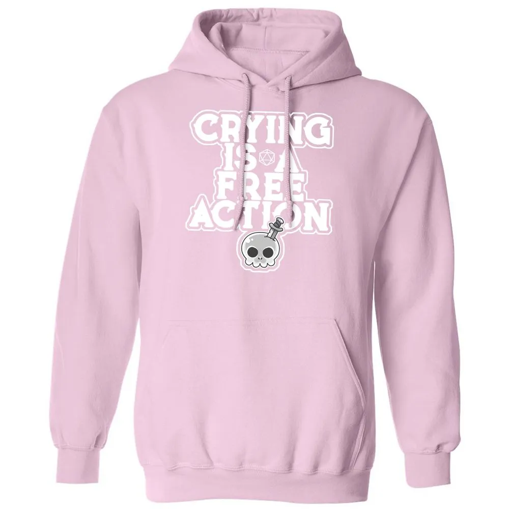Crying Is A Free Action Classic Unisex Hoodie - Light Pink - 3