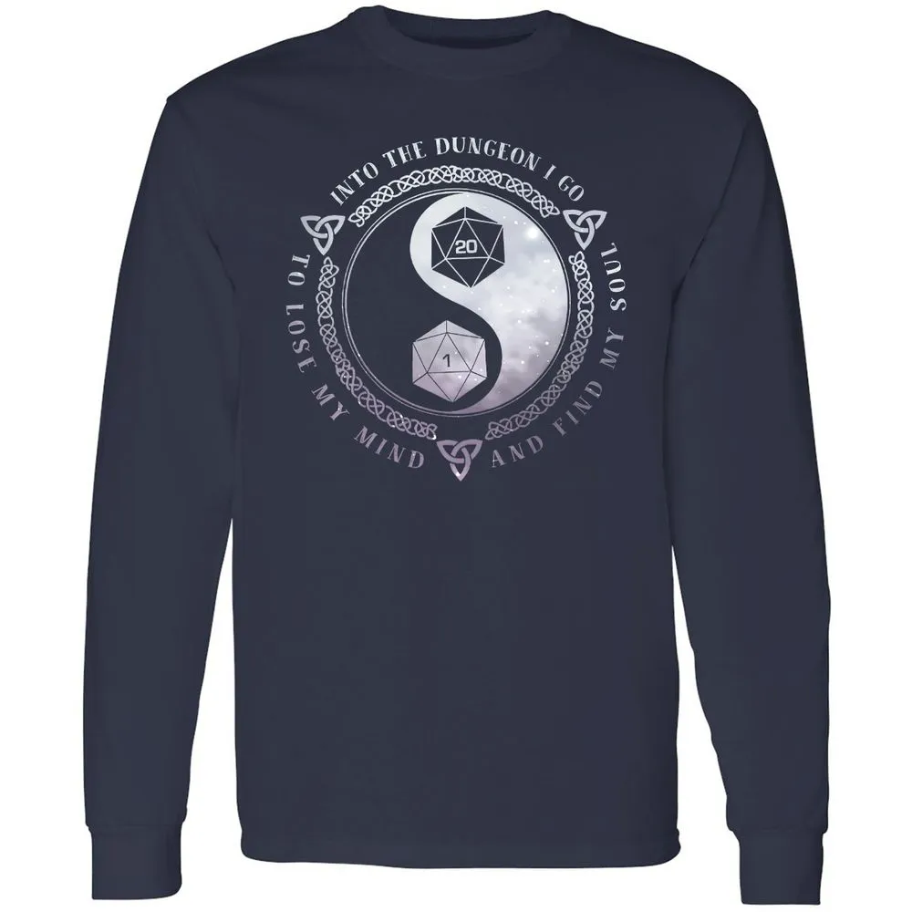 Into The Dungeon I Go Long Sleeve T-Shirt - Navy - 2