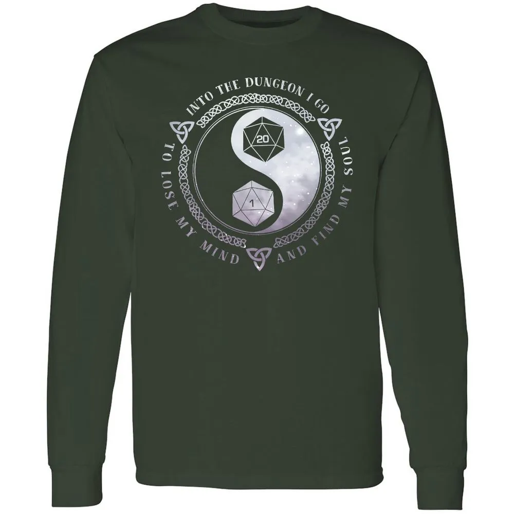 Into The Dungeon I Go Long Sleeve T-Shirt - Forest Green - 4
