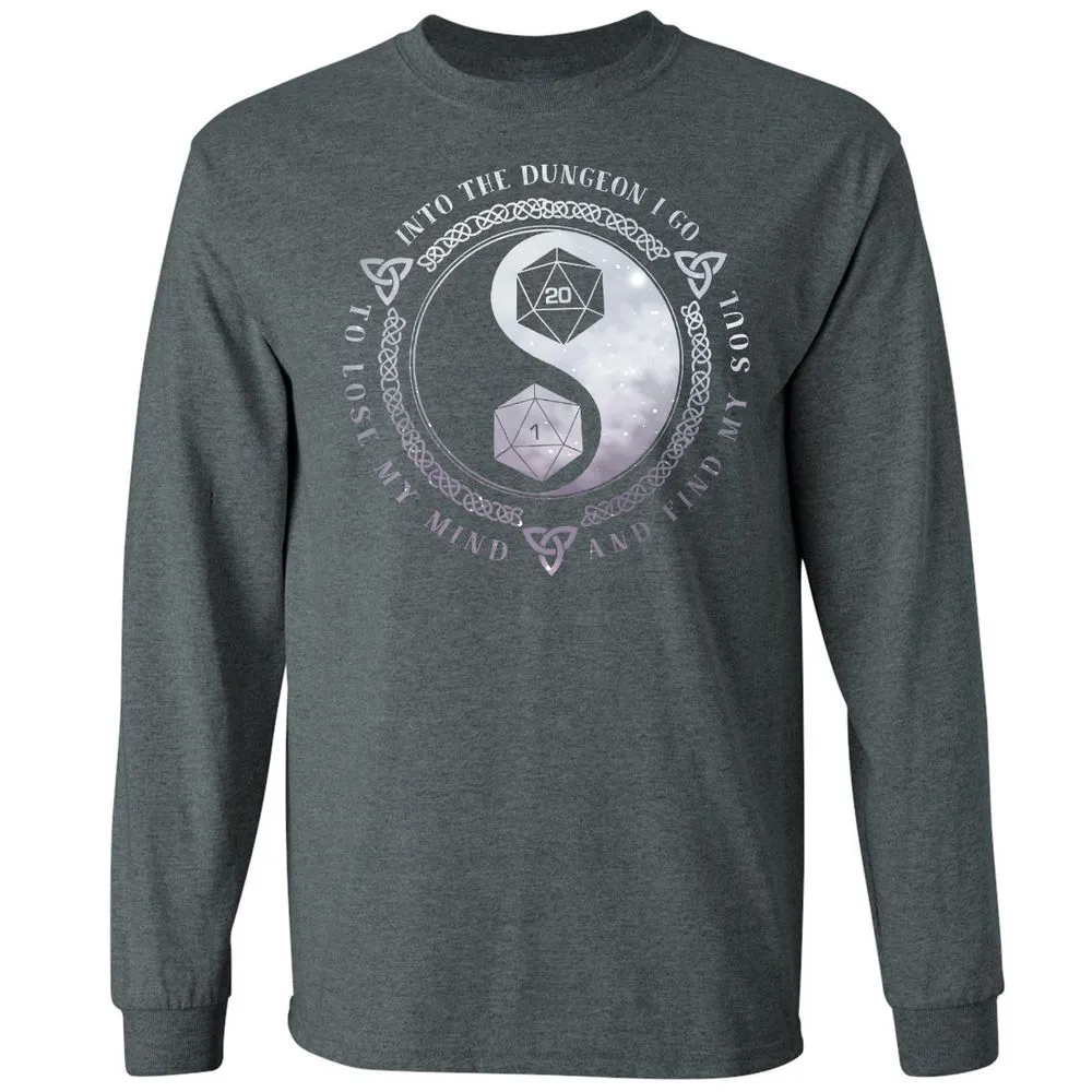 Into The Dungeon I Go Long Sleeve T-Shirt - Dark Heather - 15