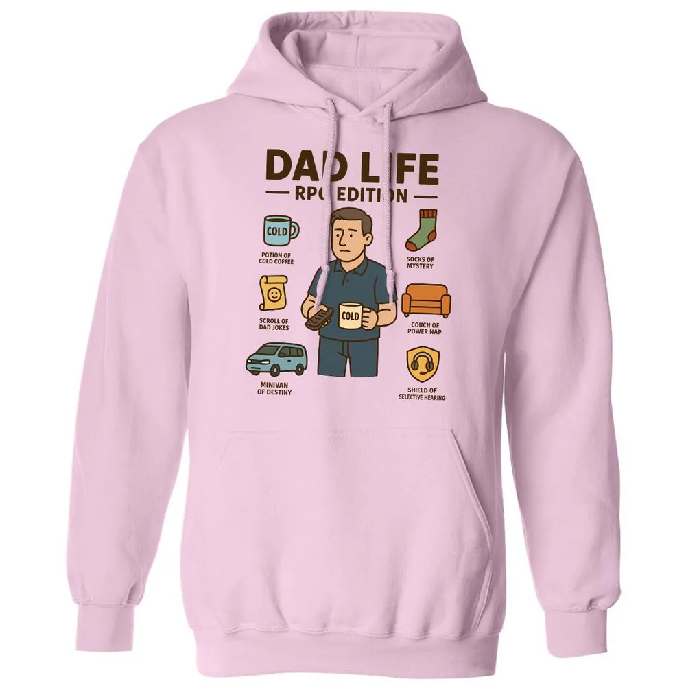 Dad Life RPG Edition Classic Unisex Hoodie - Light Pink - 3