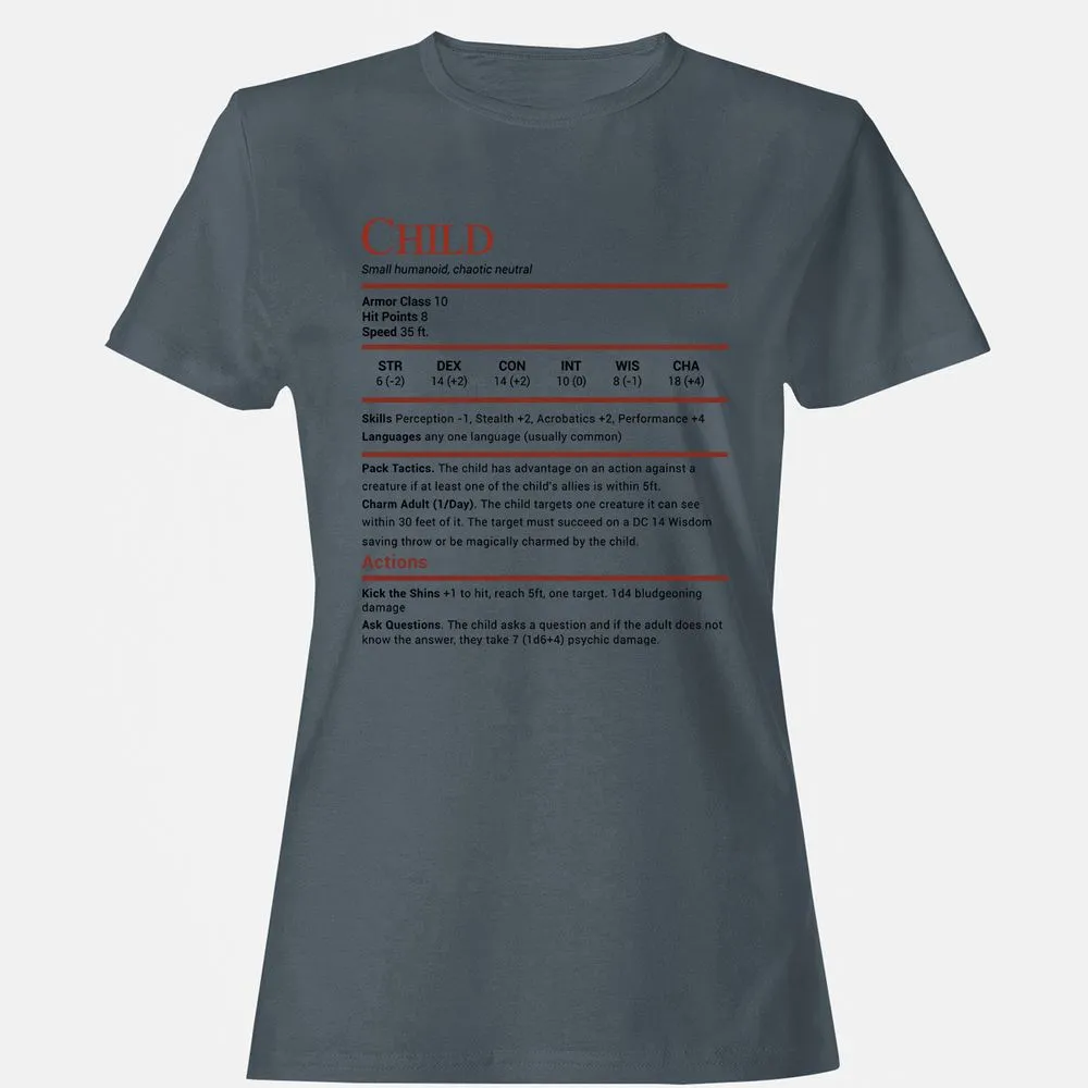 Child Stats Women's T-Shirt - Charcoal - 3