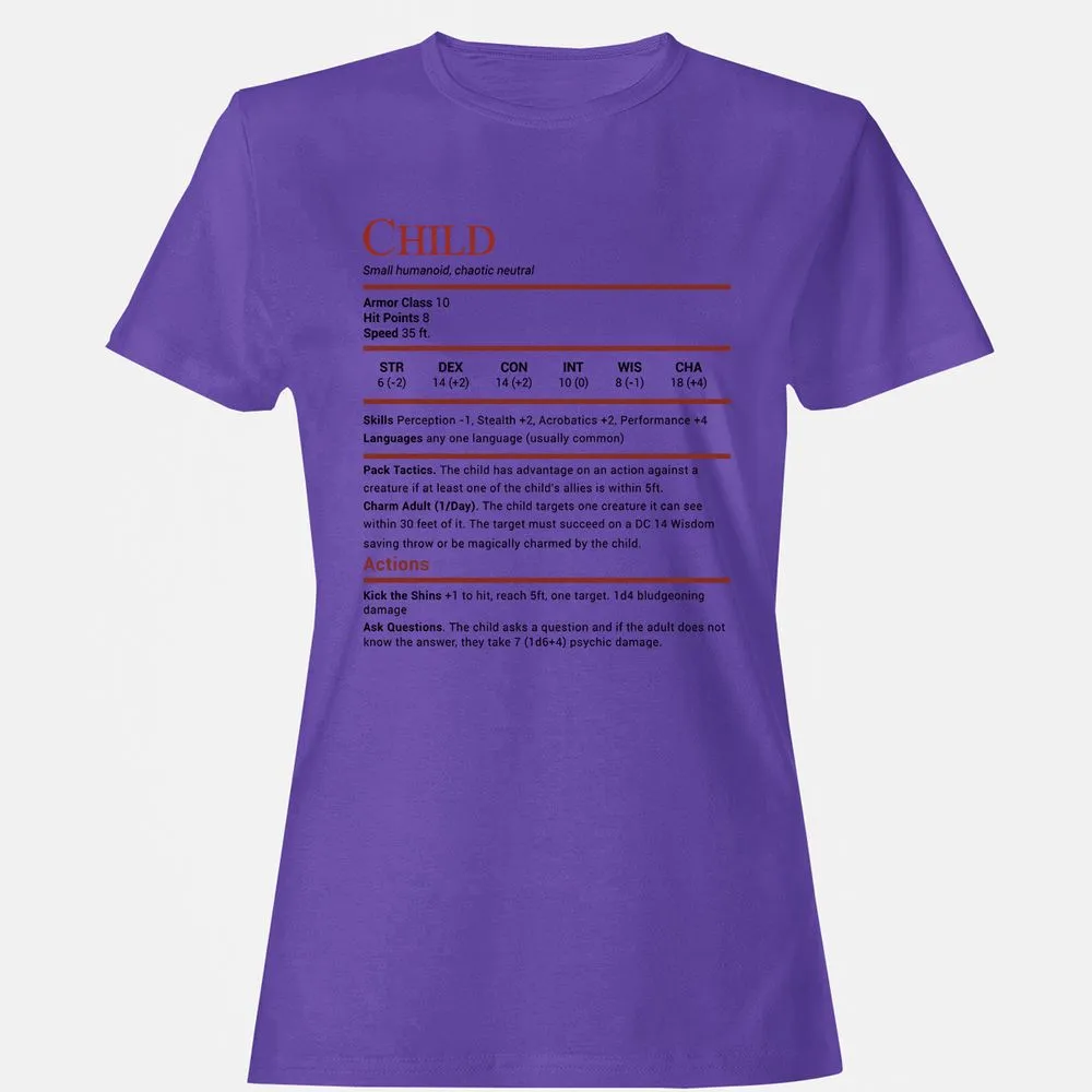 Child Stats Women's T-Shirt - Purple - 12