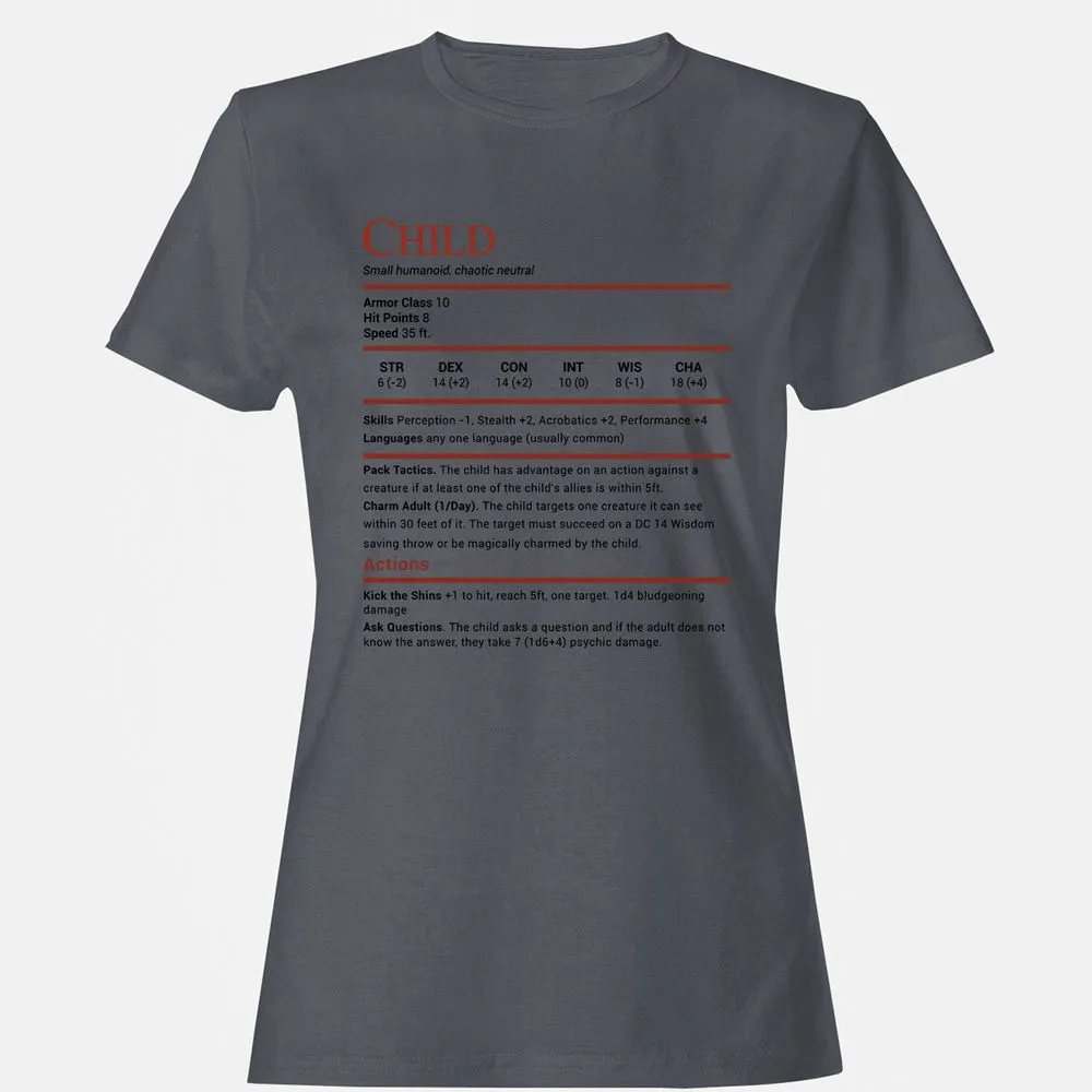 Child Stats Women's T-Shirt - Dark Heather - 5