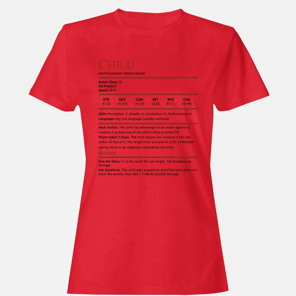 Child Stats Women's T-Shirt - Red - 13
