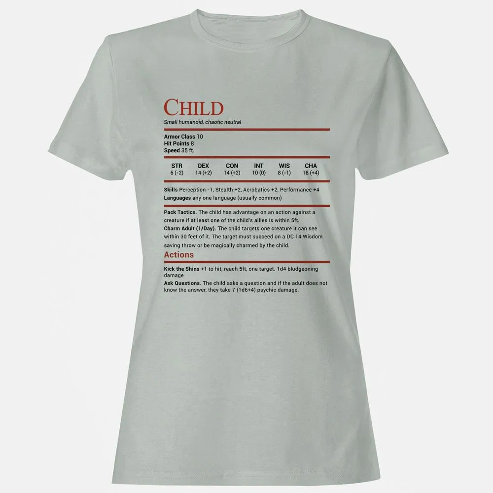 Child Stats Women's T-Shirt - Ash - 2