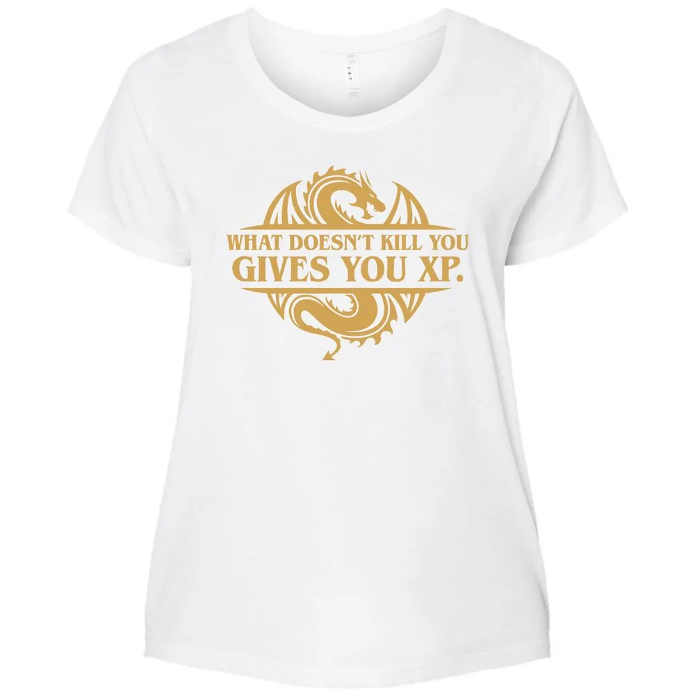 What Doesn't Kill You Gives You XP Ladies Curvy Jersey - White - 6