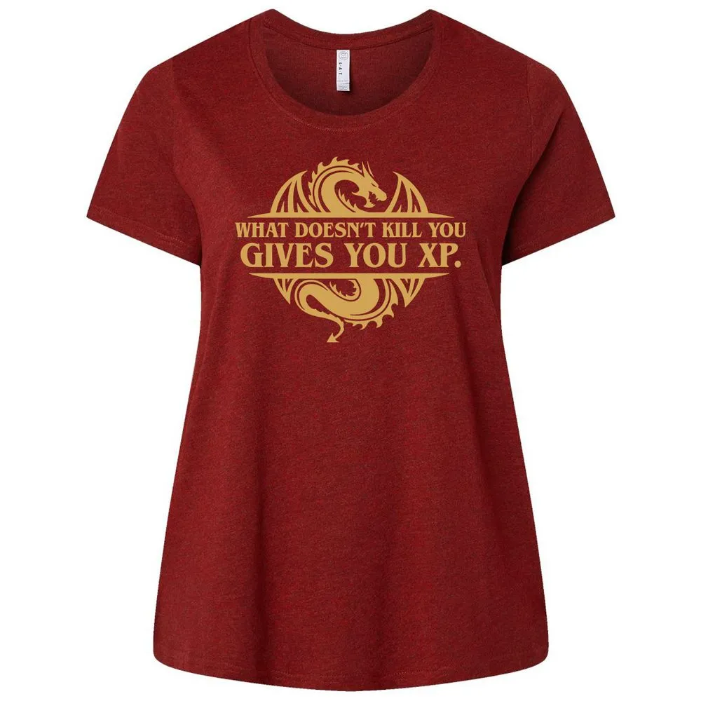 What Doesn't Kill You Gives You XP Ladies Curvy Jersey - Cardinal - 10