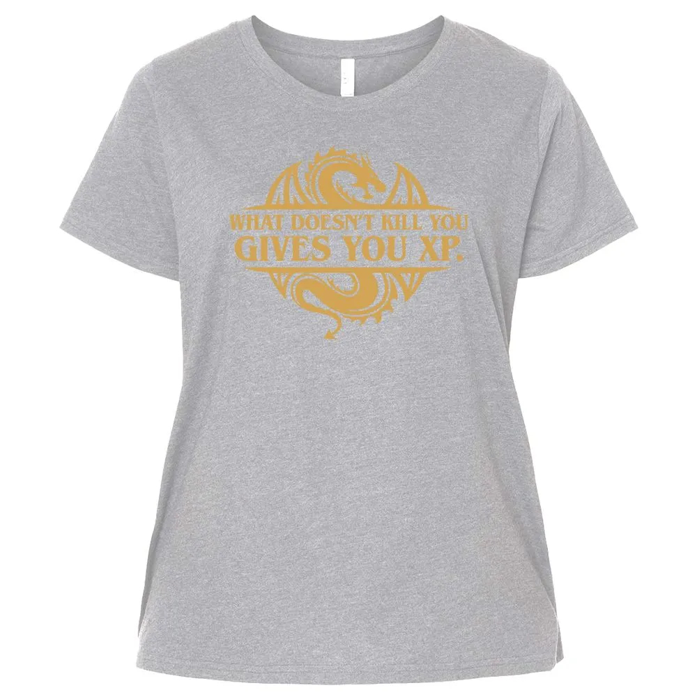 What Doesn't Kill You Gives You XP Ladies Curvy Jersey - Heather - 3