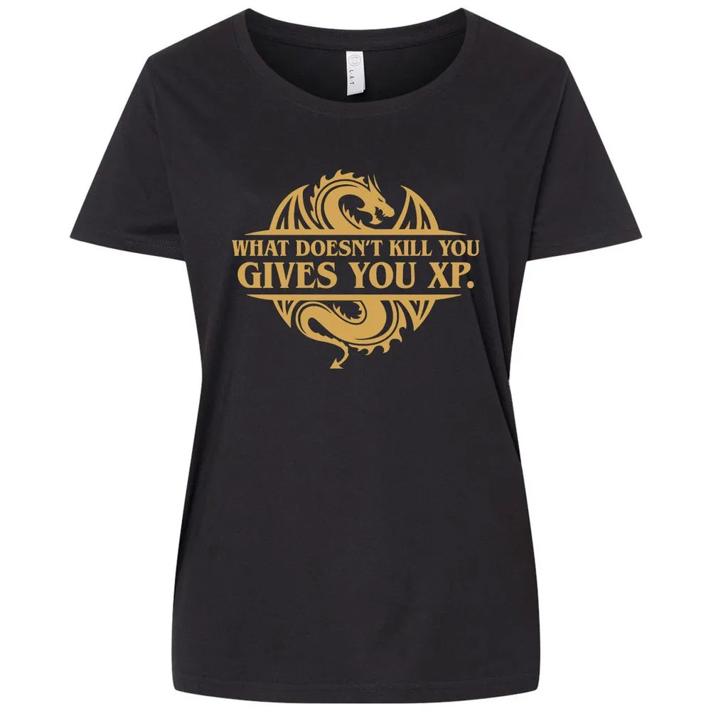 What Doesn't Kill You Gives You XP Ladies Curvy Jersey - Blended Black - 1