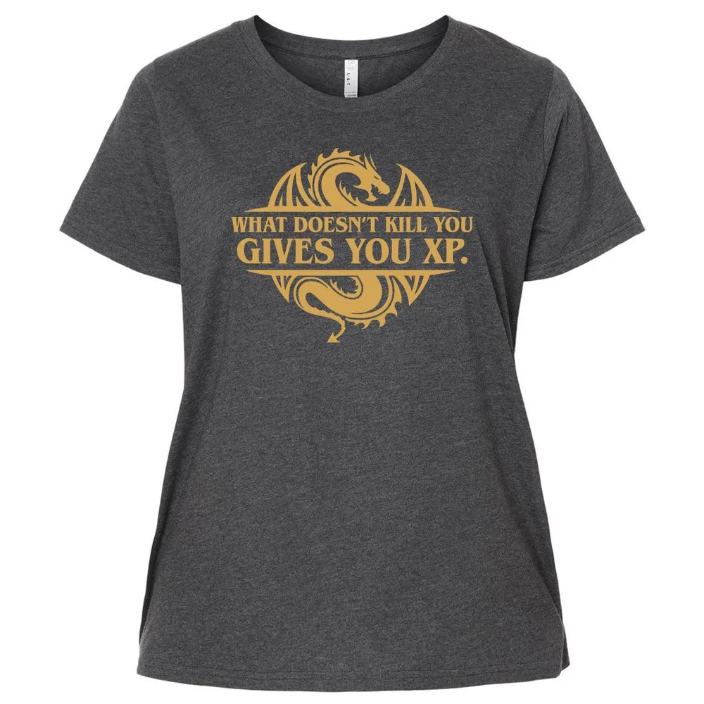 What Doesn't Kill You Gives You XP Ladies Curvy Jersey - Vintage Smoke - 4