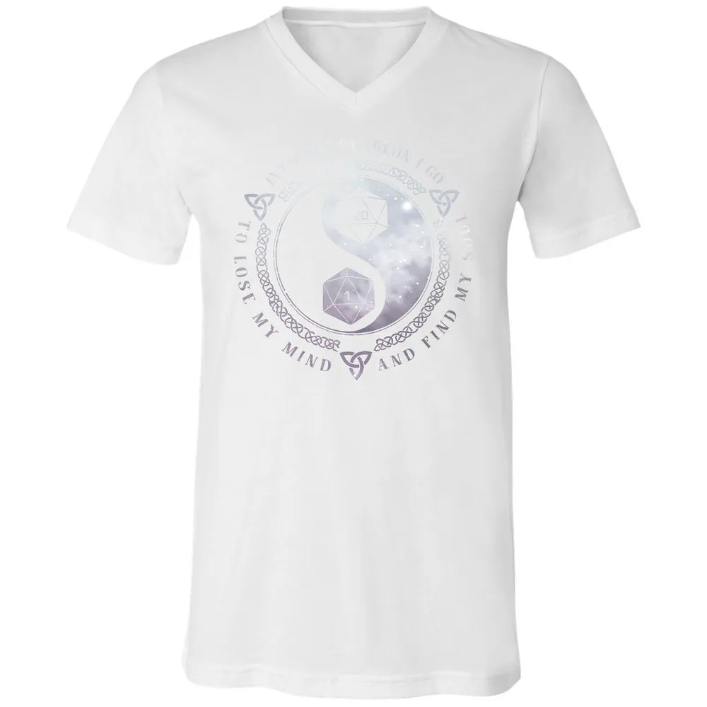 Into The Dungeon I Go Unisex V-Neck T-Shirt - White - 5