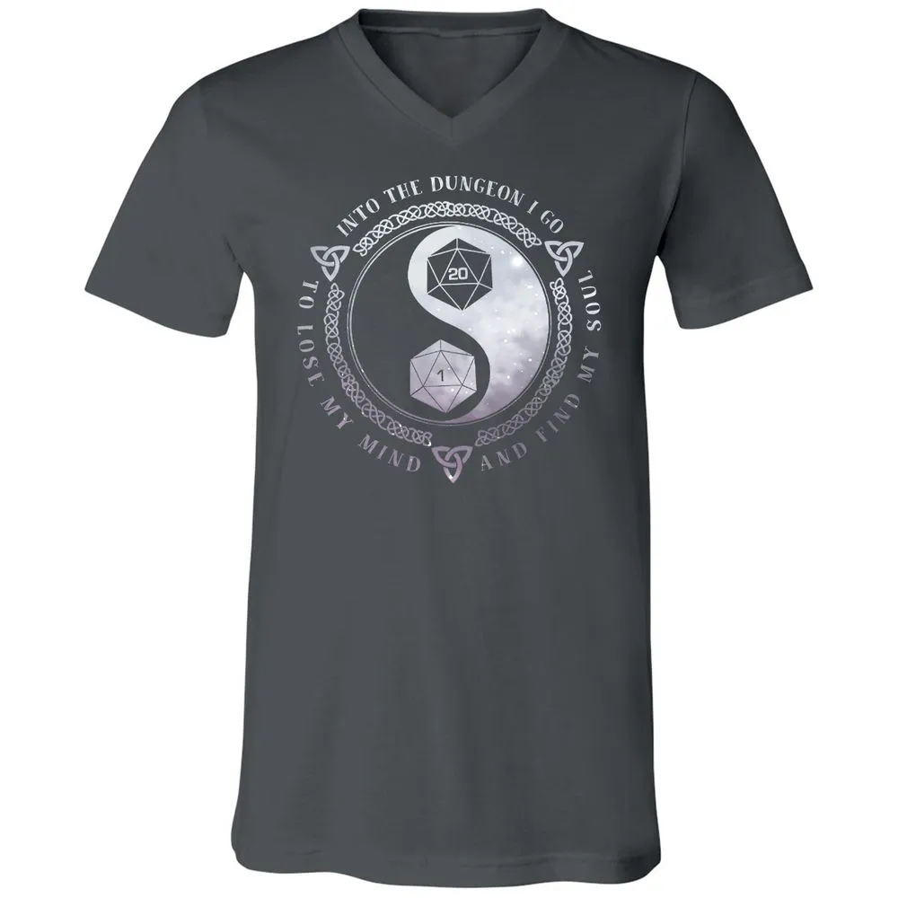 Into The Dungeon I Go Unisex V-Neck T-Shirt - Asphalt - 12