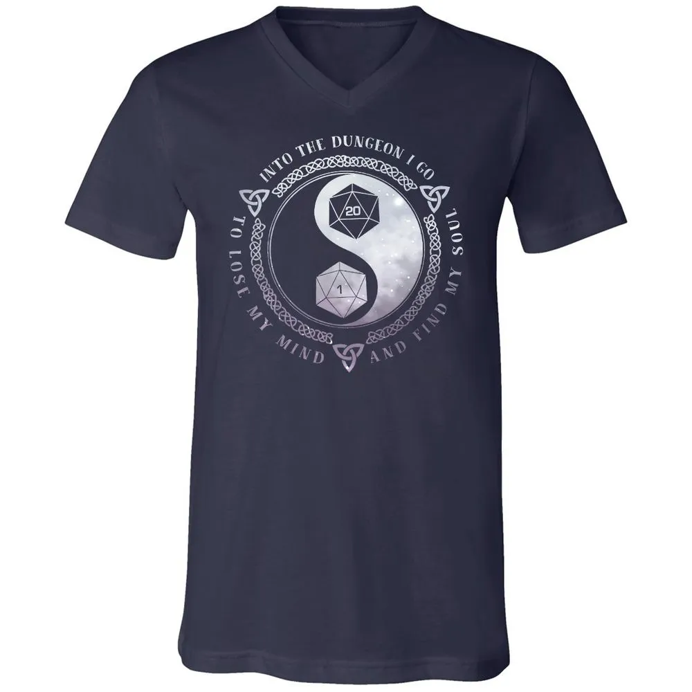 Into The Dungeon I Go Unisex V-Neck T-Shirt - Navy - 2