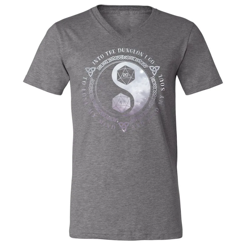 Into The Dungeon I Go Unisex V-Neck T-Shirt - Deep Heather - 13