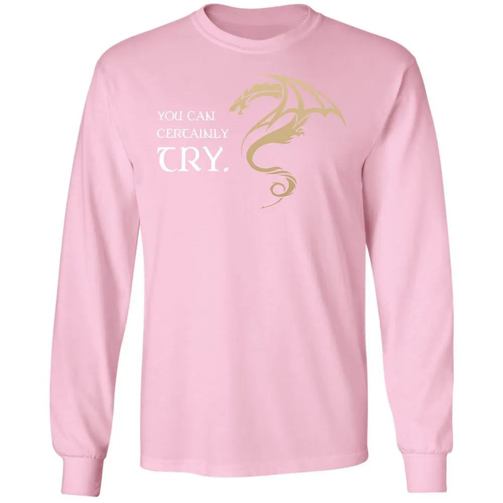 You Can Certainly Try Long Sleeve T-Shirt - Light Pink - 3