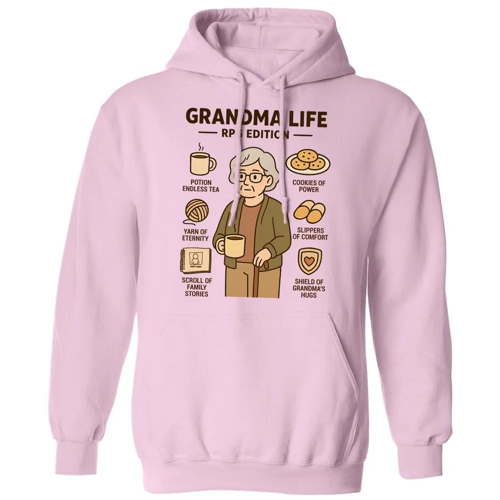 Grandma Life RPG Edition Classic Unisex Hoodie - Light Pink - 3
