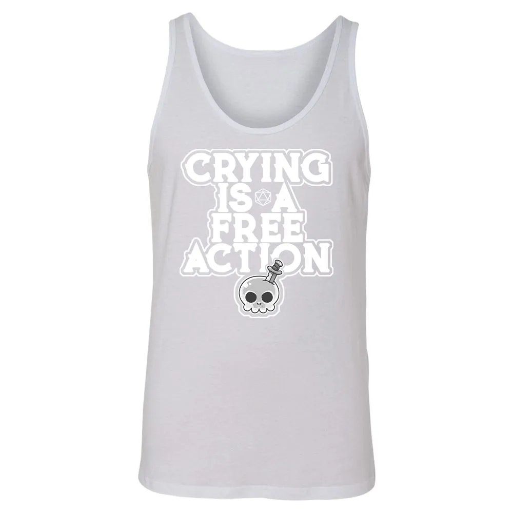 Crying Is A Free Action Unisex Jersey Tank - White - 14