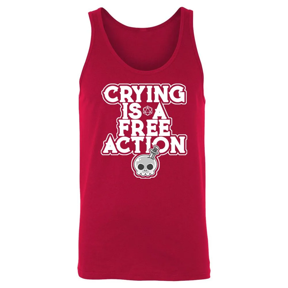 Crying Is A Free Action Unisex Jersey Tank - Red - 11