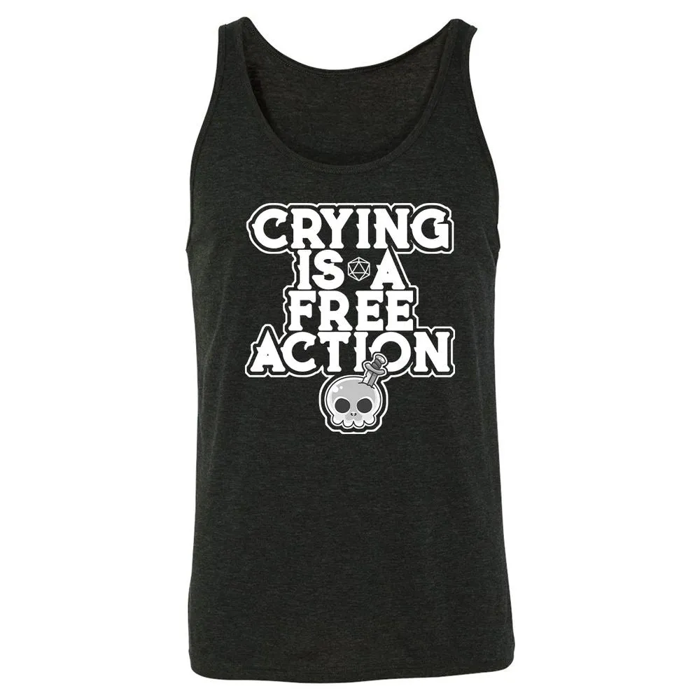 Crying Is A Free Action Unisex Jersey Tank - Charcoal Black Triblend - 5