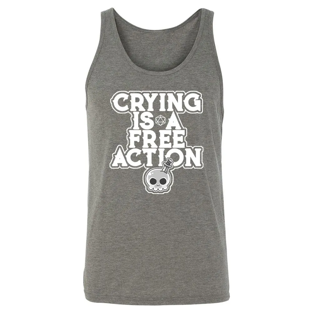 Crying Is A Free Action Unisex Jersey Tank - Grey Triblend - 8