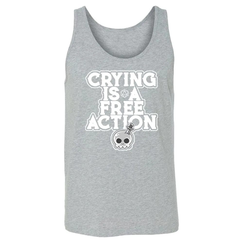 Crying Is A Free Action Unisex Jersey Tank - Athletic Heather - 4