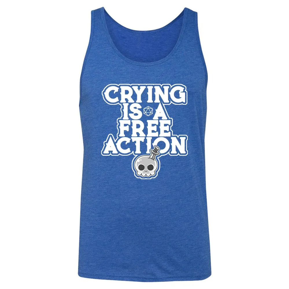 Crying Is A Free Action Unisex Jersey Tank - True Royal Triblend - 12