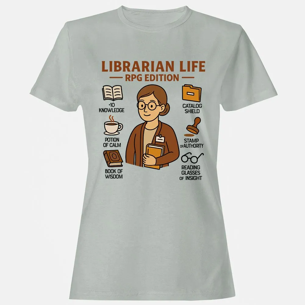 Librarian Life RPG Edition Women's T-Shirt - Ash - 2