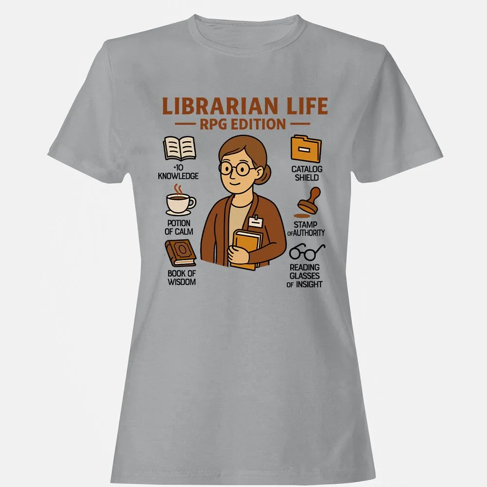 Librarian Life RPG Edition Women's T-Shirt - Sport Grey - 15