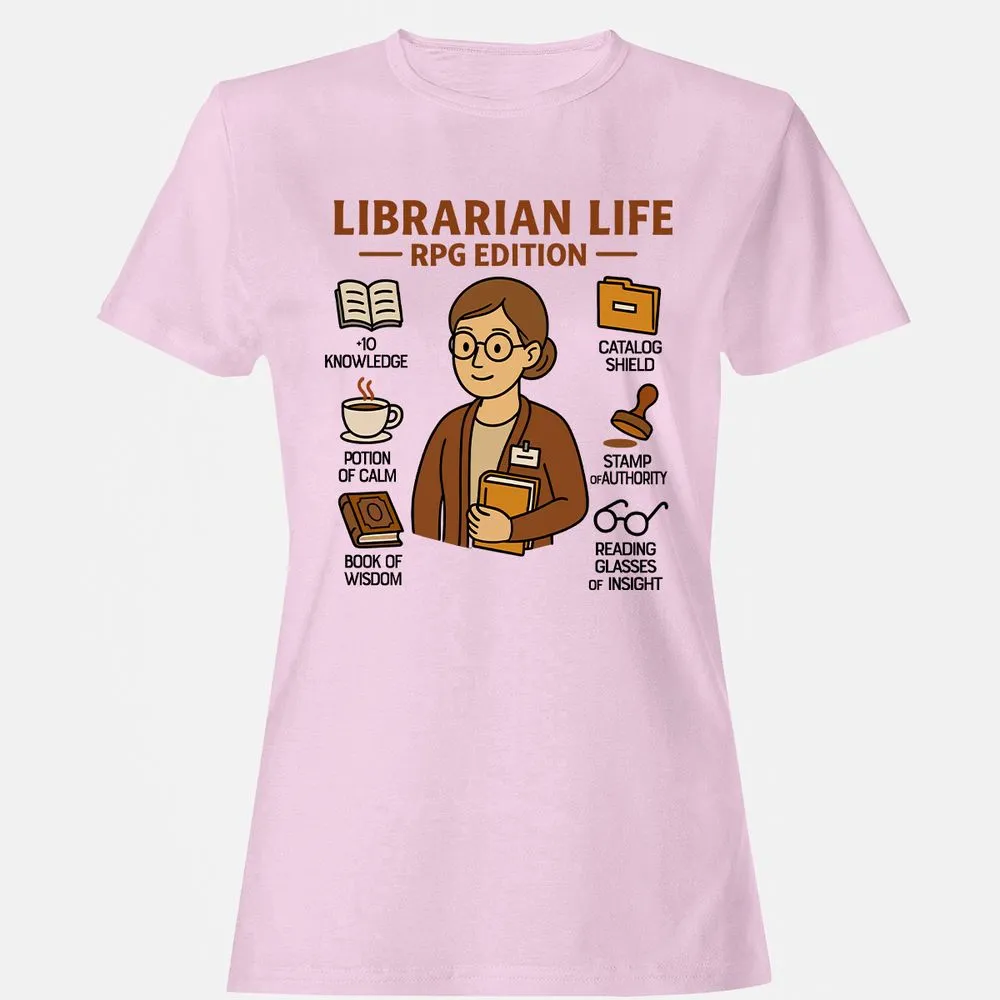 Librarian Life RPG Edition Women's T-Shirt - Light Pink - 9