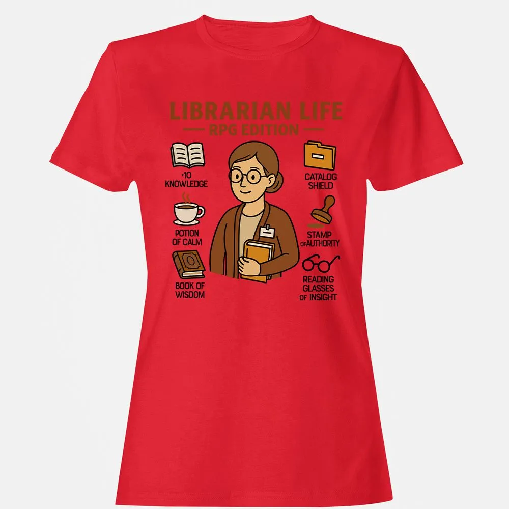 Librarian Life RPG Edition Women's T-Shirt - Red - 13