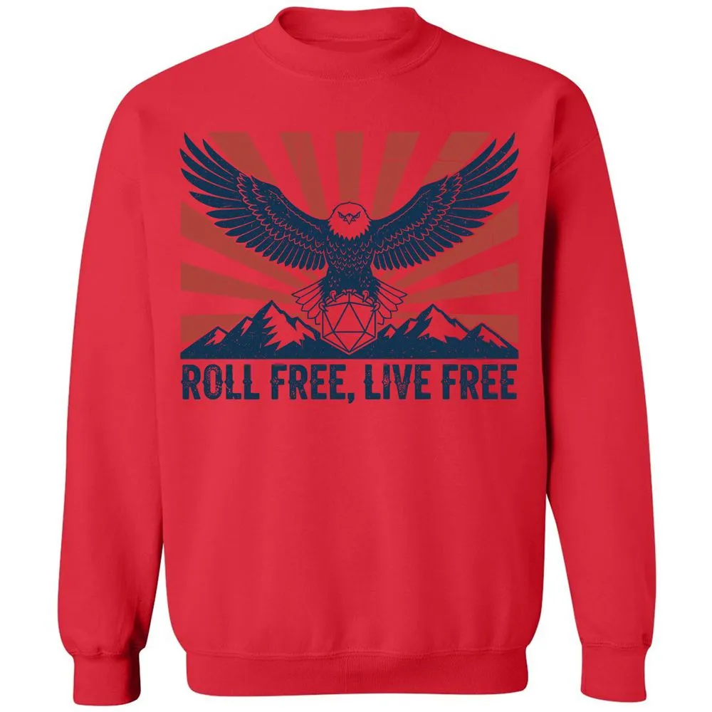 Roll Free, Live Free Classic Unisex Sweatshirt - Red - 5