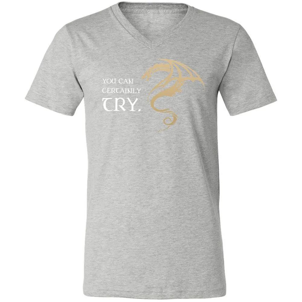 You Can Certainly Try Unisex V-Neck T-Shirt - Athletic Heather - 7