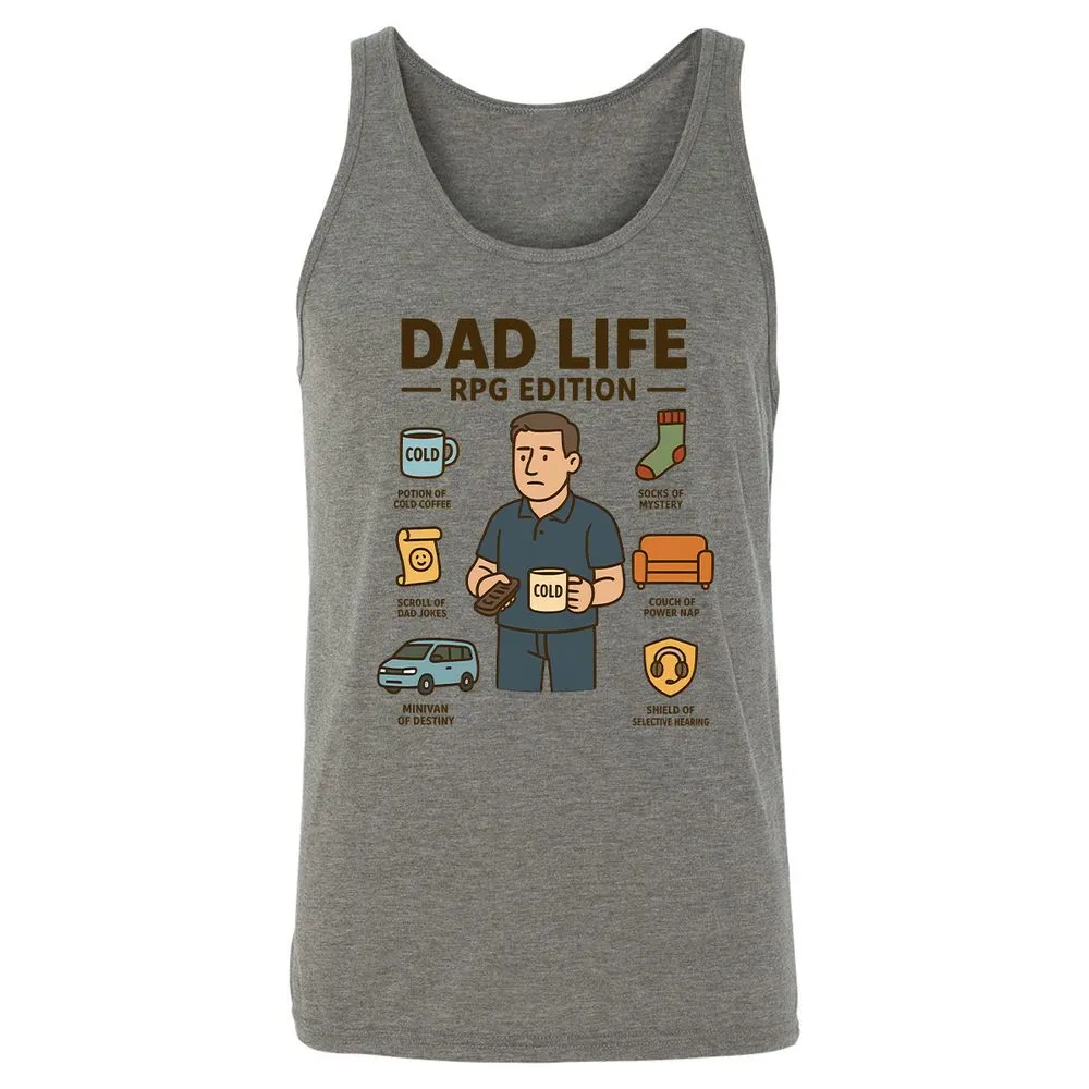 Dad Life RPG Edition Unisex Jersey Tank - Grey Triblend - 2