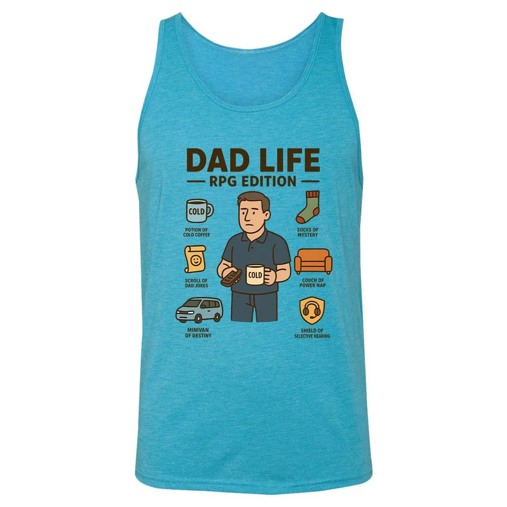 Dad Life RPG Edition Unisex Jersey Tank - Aqua Triblend - 3