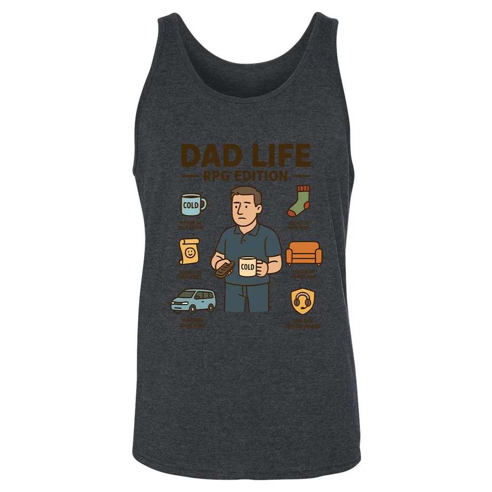Dad Life RPG Edition Unisex Jersey Tank - Dark Grey Heather - 6