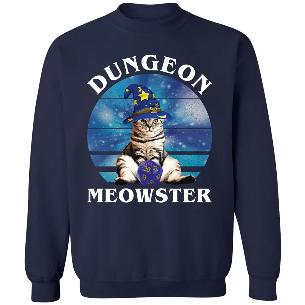 Dungeon Meowster Vintage Classic Unisex Sweatshirt - Navy - 2