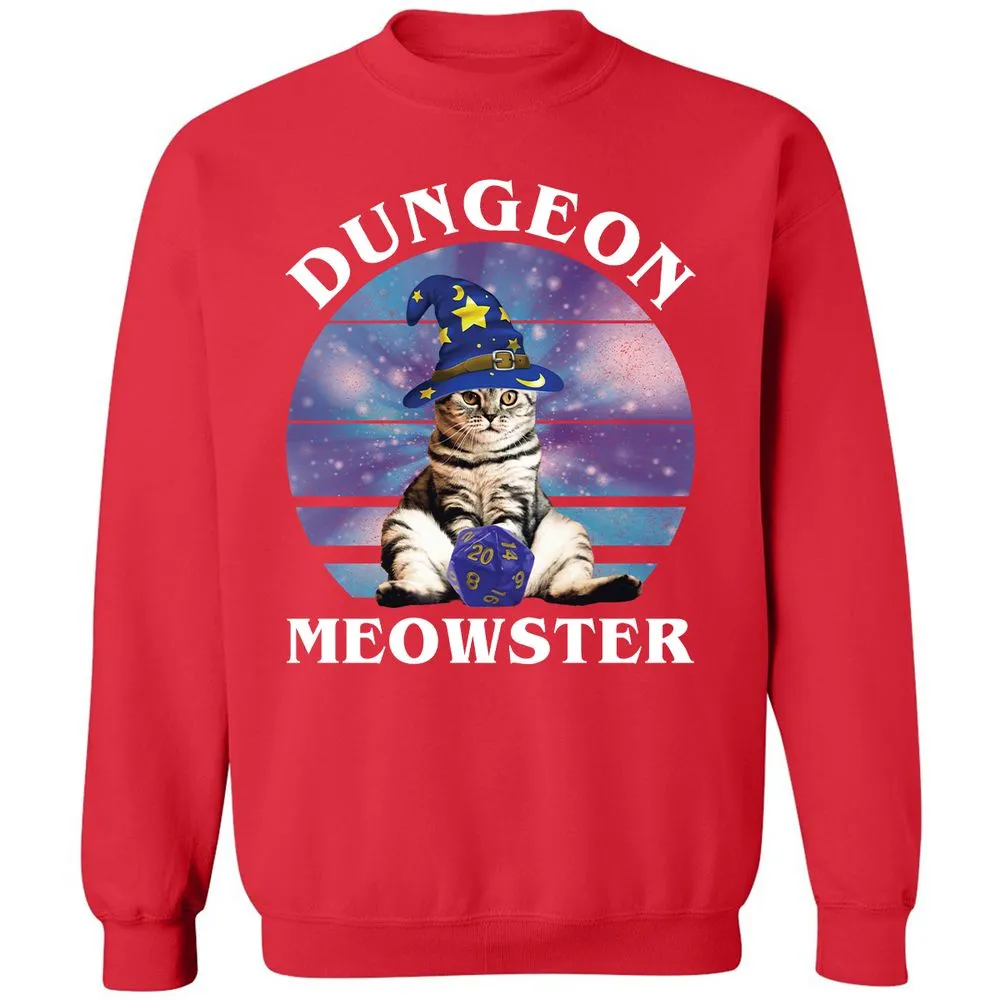 Dungeon Meowster Vintage Classic Unisex Sweatshirt - Red - 5